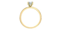 14K Yellow Gold 1.05Cttw Lab Grown Oval Cut Diamond Engagement Ring With Hidden Halo - / White