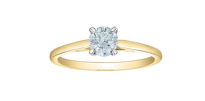 14K Gold 0.50Cttw Lab Grown Round Brilliant Cut Diamond Engagement Ring