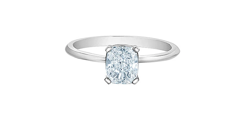 14K White Gold 1.08 cttw Lab Grown Cushion Cut Diamond Ring - 4 /