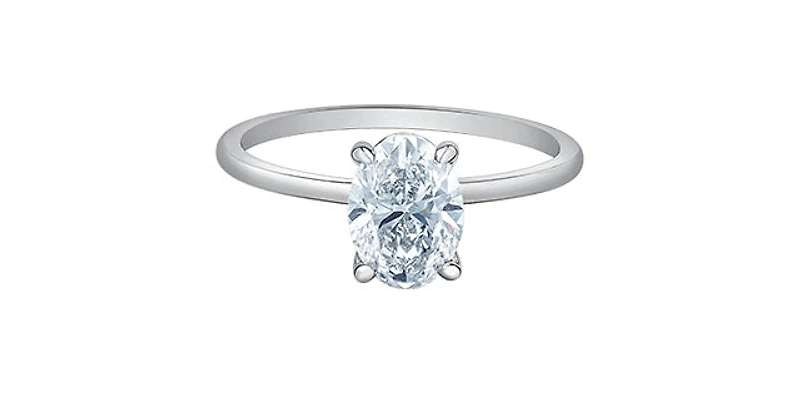 14K Lab Grown 0.50-3.00cttw Four Claw Diamond Ring - Gold / Carat Weight Round Brilliant