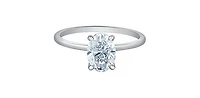 14K Lab Grown 0.50-3.00cttw Four Claw Diamond Ring - Gold / Carat Weight Round Brilliant