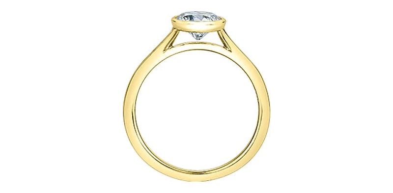 14K Yellow Gold Cttw Lab Grown Round Cut Diamond Engagement Ring