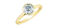 14K Yellow Gold Cttw Lab Grown Round Cut Diamond Engagement Ring
