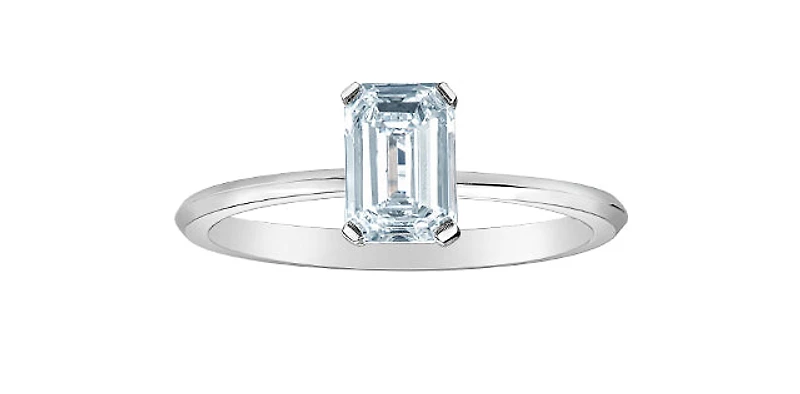 14K Lab Grown 0.50-3.00cttw Four Claw Diamond Ring - Gold / Carat Weight Round Brilliant