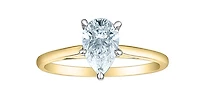 14K Lab Grown 0.50-3.00cttw Four Claw Diamond Ring - Gold / Carat Weight Round Brilliant
