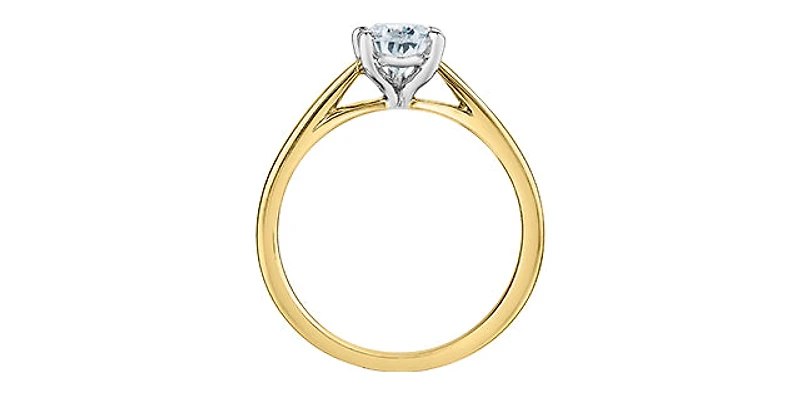 14K Yellow and White Gold Lab Grown Diamond Ring - 4 /
