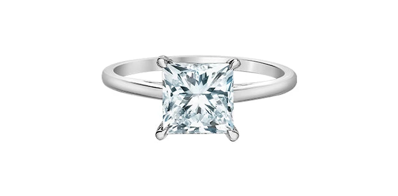 14K Lab Grown 0.50-3.00cttw Four Claw Diamond Ring - Gold / Carat Weight Round Brilliant