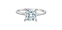 14K Lab Grown 0.50-3.00cttw Four Claw Diamond Ring - Gold / Carat Weight Round Brilliant