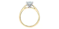14K Yellow and White Gold Lab Grown Princess Cut Diamond Ring - 4 /