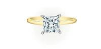 14K Lab Grown 0.50-3.00cttw Four Claw Diamond Ring - Gold / Carat Weight Round Brilliant