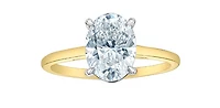 14K Yellow Gold 1.00cttw Lab Grown Oval Diamond Engagement Ring - /