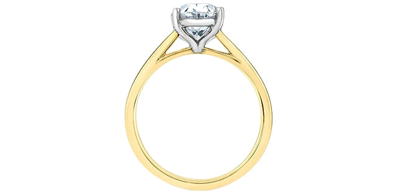 14K Yellow Gold 1.00cttw Lab Grown Oval Diamond Engagement Ring - /