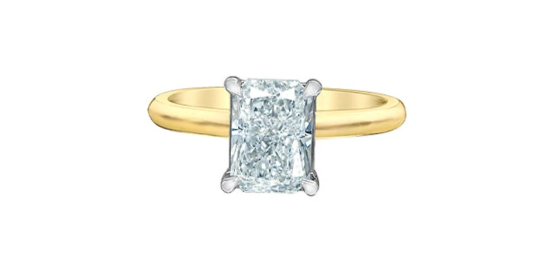 14K Yellow and White Gold 2.04cttw Radiant Lab Grown Diamond Engagement Ring - / 4.5