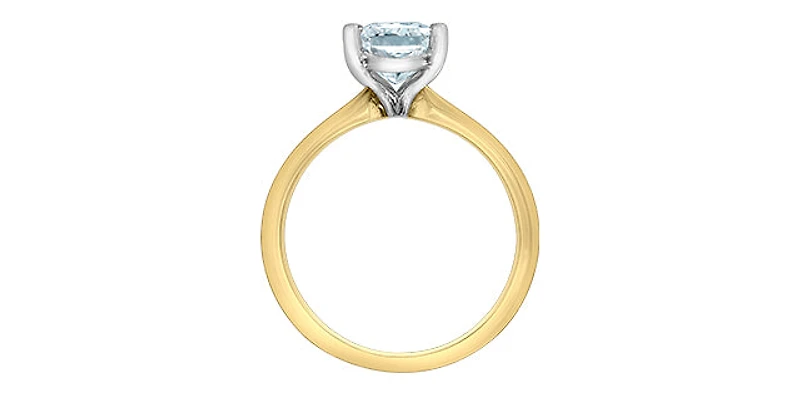 14K Yellow and White Gold 2.04cttw Radiant Lab Grown Diamond Engagement Ring - / 4.5