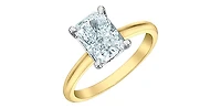 14K Yellow and White Gold 2.04cttw Radiant Lab Grown Diamond Engagement Ring - / 4.5