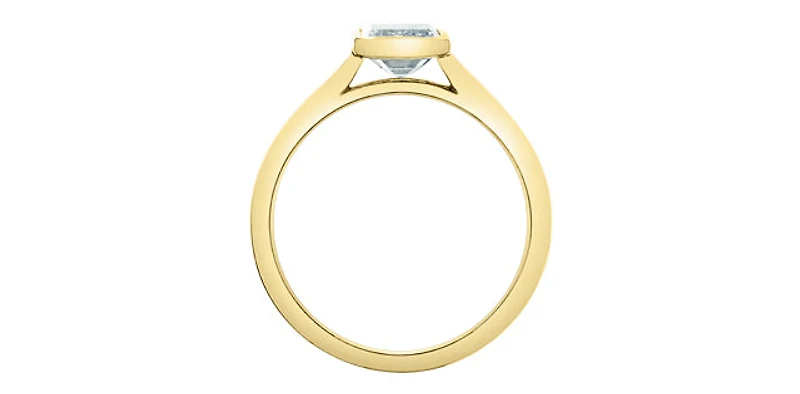 18K Yellow Gold 1.59 CT Lab Grown Emerald Cut Diamond Ring - 4 /