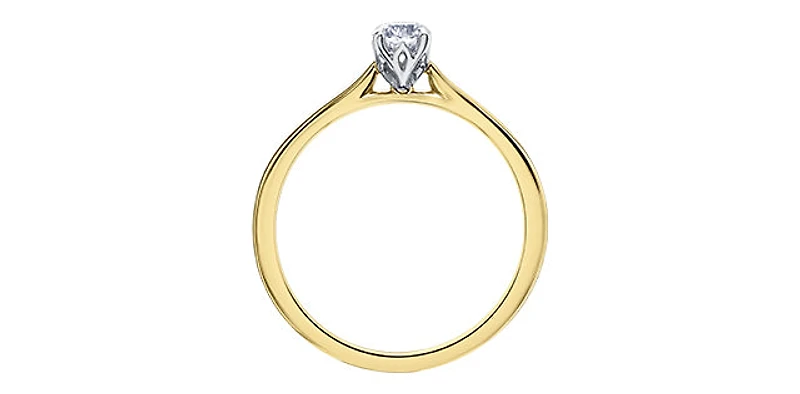 18K Yellow Gold 0.20cttw Canadian Diamond Engagement Ring, 6.5 - / White