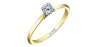 18K Yellow Gold 0.20cttw Canadian Diamond Engagement Ring, 6.5 - / White