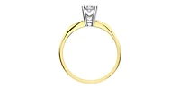 10K Yellow Gold 0.18Cttw Round Cut Illusion Set Diamond Engagement Ring - / White