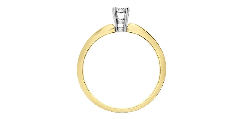 10K Yellow Gold 0.05Cttw Round Cut Illusion Set Diamond Engagement Ring - / White