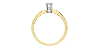 10K Yellow Gold 0.05Cttw Round Cut Illusion Set Diamond Engagement Ring - / White