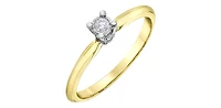 10K Yellow Gold 0.05Cttw Round Cut Illusion Set Diamond Engagement Ring - / White
