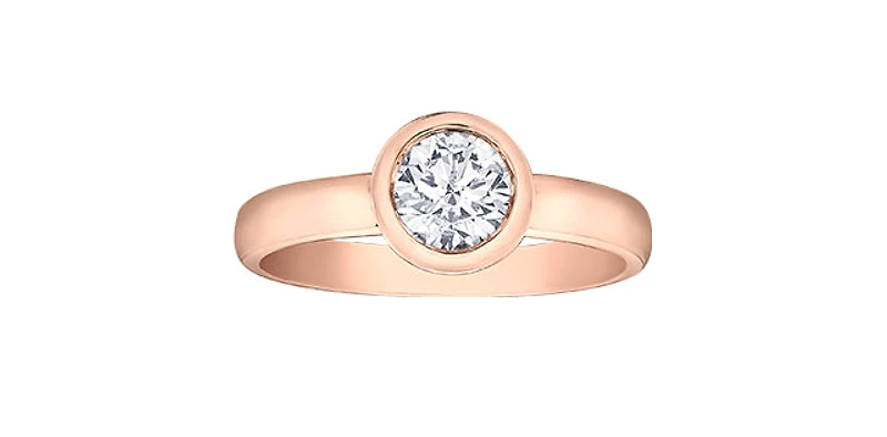 10K Rose Gold 0.25cttw Rose Gold Diamond Ring - 4