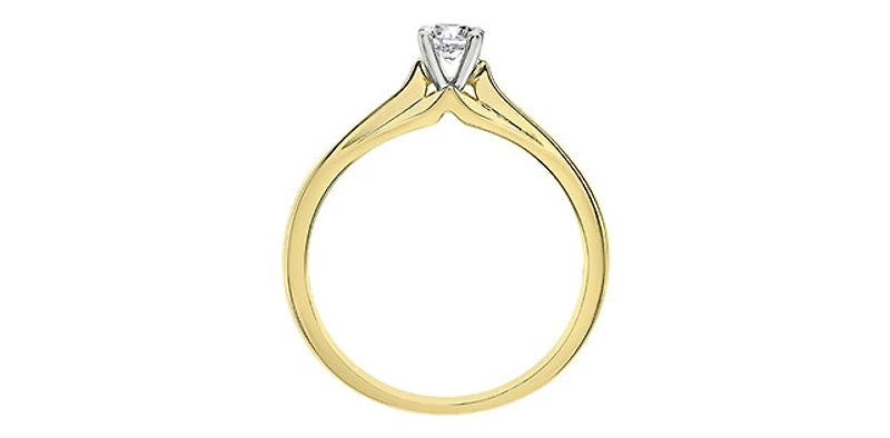 14K Yellow & White Gold 0.20cttw Canadian Diamond Engagement Ring - 4.5