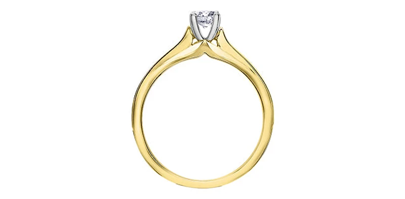 14K Yellow & White Gold 0.25cttw Canadian Diamond Engagement Ring - / 4.5