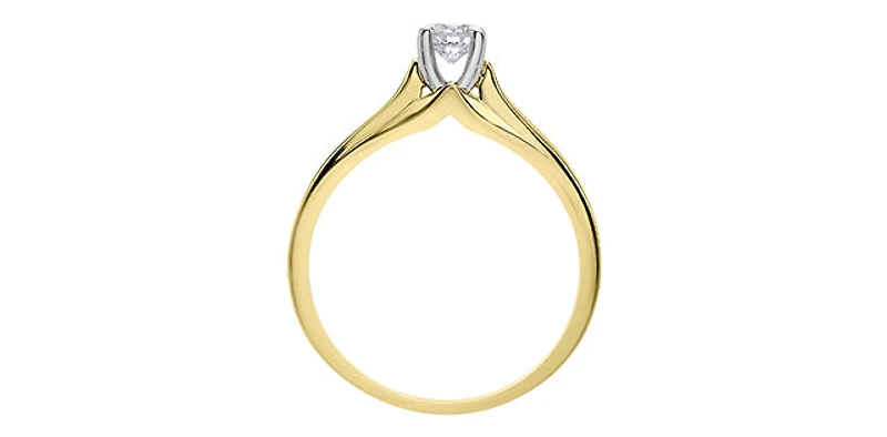 14K Yellow & White Gold 0.30cttw Canadian Diamond Engagement Ring - 4.5