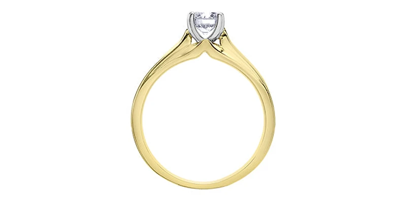 14K Yellow & White Gold 0.70cttw Canadian Diamond Engagement Ring