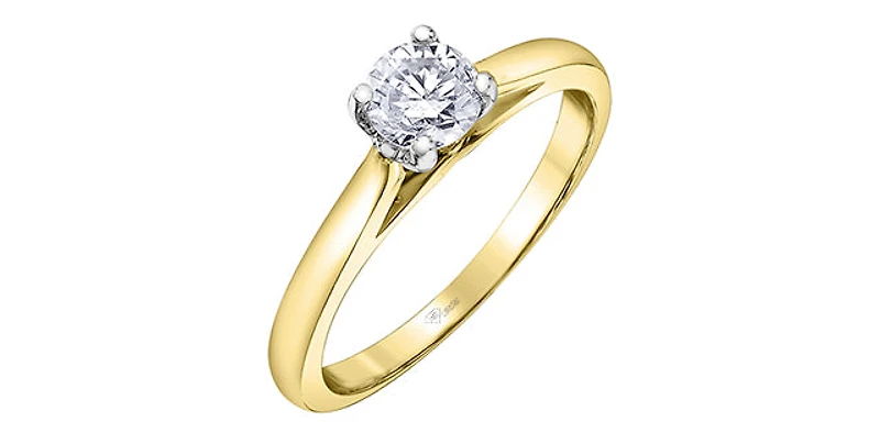 14K Yellow & White Gold 0.50cttw Canadian Diamond Engagement Ring