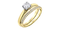 14K Yellow & White Gold 0.70cttw Canadian Diamond Engagement Ring