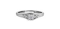 10K White Gold 0.18cttw Canadian Diamond Engagement Ring