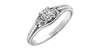 10K White Gold 0.18cttw Canadian Diamond Engagement Ring