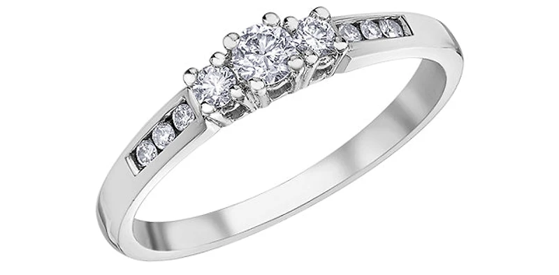 14K White Gold 0.33cttw Diamond Engagement Ring