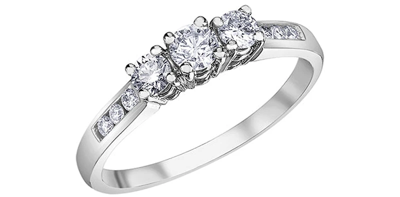 14K White Gold 0.50cttw Diamond Engagement Ring - 4.5