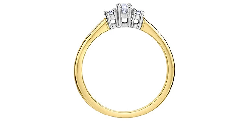 14K Yellow & White Gold 0.25cttw Diamond Engagement Ring - 4.5