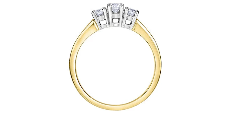 14K Yellow & White Gold 0.50cttw Diamond Engagement Ring - 4.5