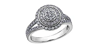 14K White Gold 0.66cttw Diamond Halo Engagement Ring - 4.5 / 14K Rose Gold