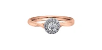 10K  Rose Gold 0.20cttw Canadian Diamond Engagement Ring - / White