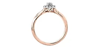 10K  Rose Gold 0.20cttw Canadian Diamond Engagement Ring - / White