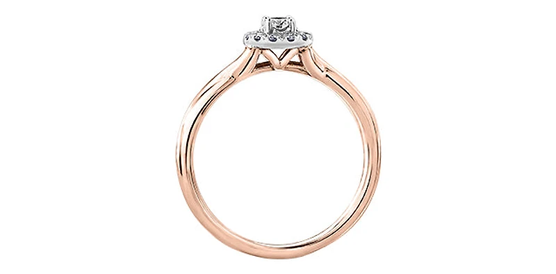 10K Rose Gold 0.30cttw Canadian Diamond Engagement Ring - / White