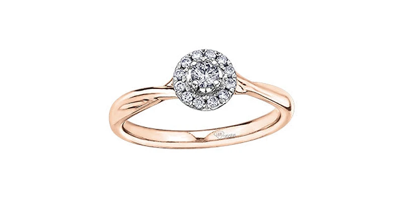 10K Rose Gold 0.30cttw Canadian Diamond Engagement Ring - / White