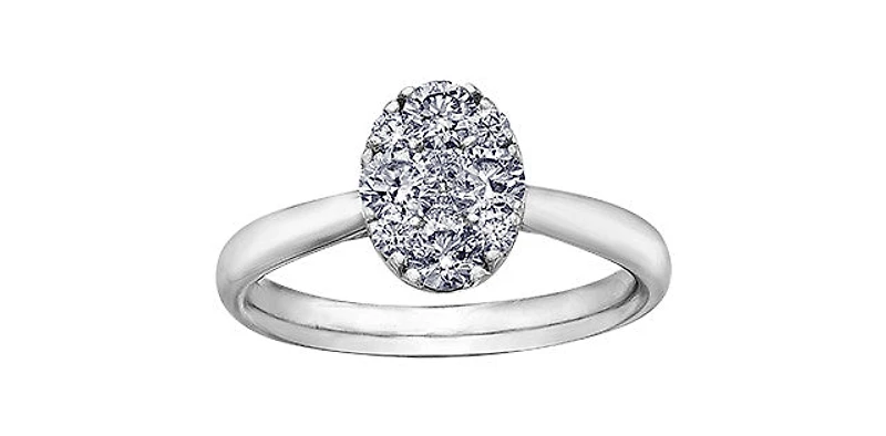 10k White Gold 0.73cttw Diamond Ring - 4