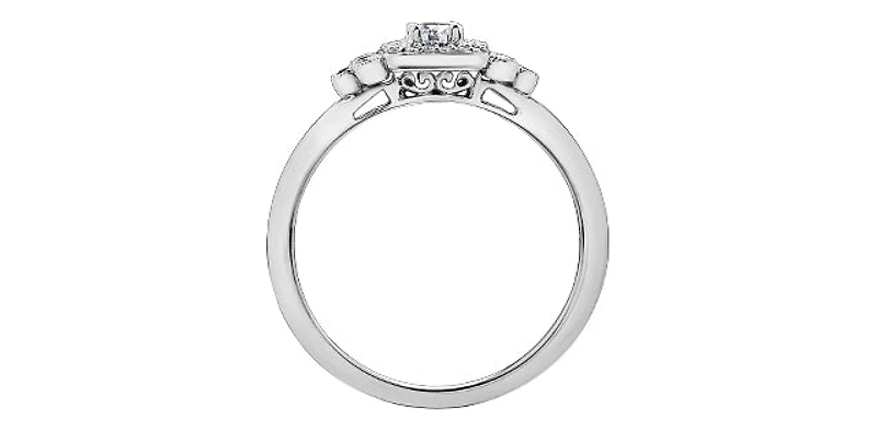 10K White Gold 0.23cttw Canadian Diamond Engagement Ring - 4.5