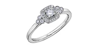 10K White Gold 0.23cttw Canadian Diamond Engagement Ring - 4.5