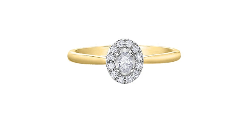10K Yellow & White Gold 0.20cttw Diamond Engagement Ring - 4.5