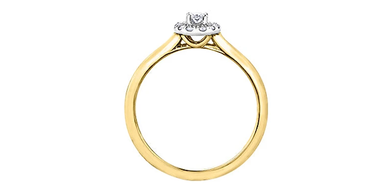 10K Yellow & White Gold 0.20cttw Diamond Engagement Ring - 4.5