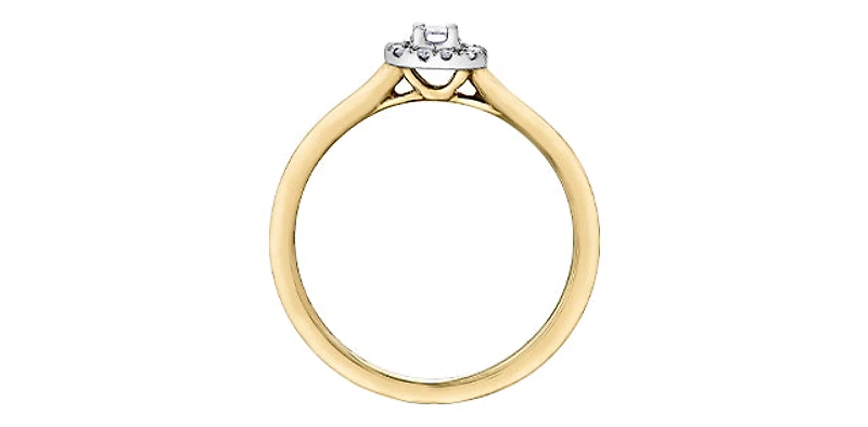 10K Yellow & White Gold 0.19cttw Diamond Engagement Ring - 4.5